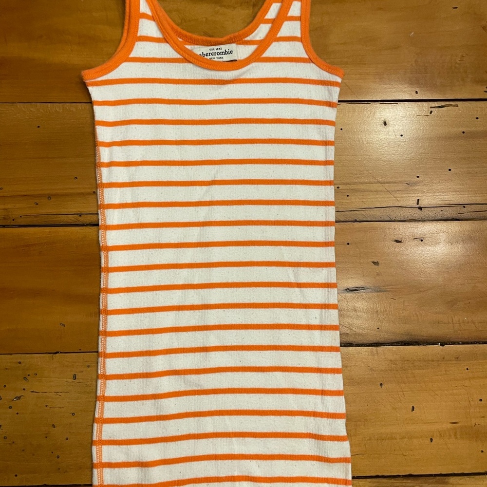 Abercrombie & Fitch Orange and White Striped Top